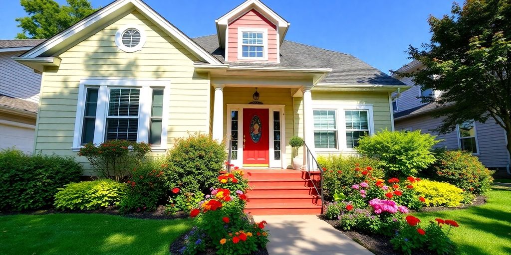 Freshly painted house in Webster Groves, vibrant exterior colors.