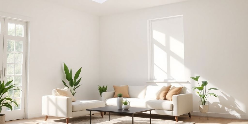 Freshly painted hazelwood living room, bright and modern.